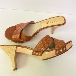 MK Leather & Wood Sandals